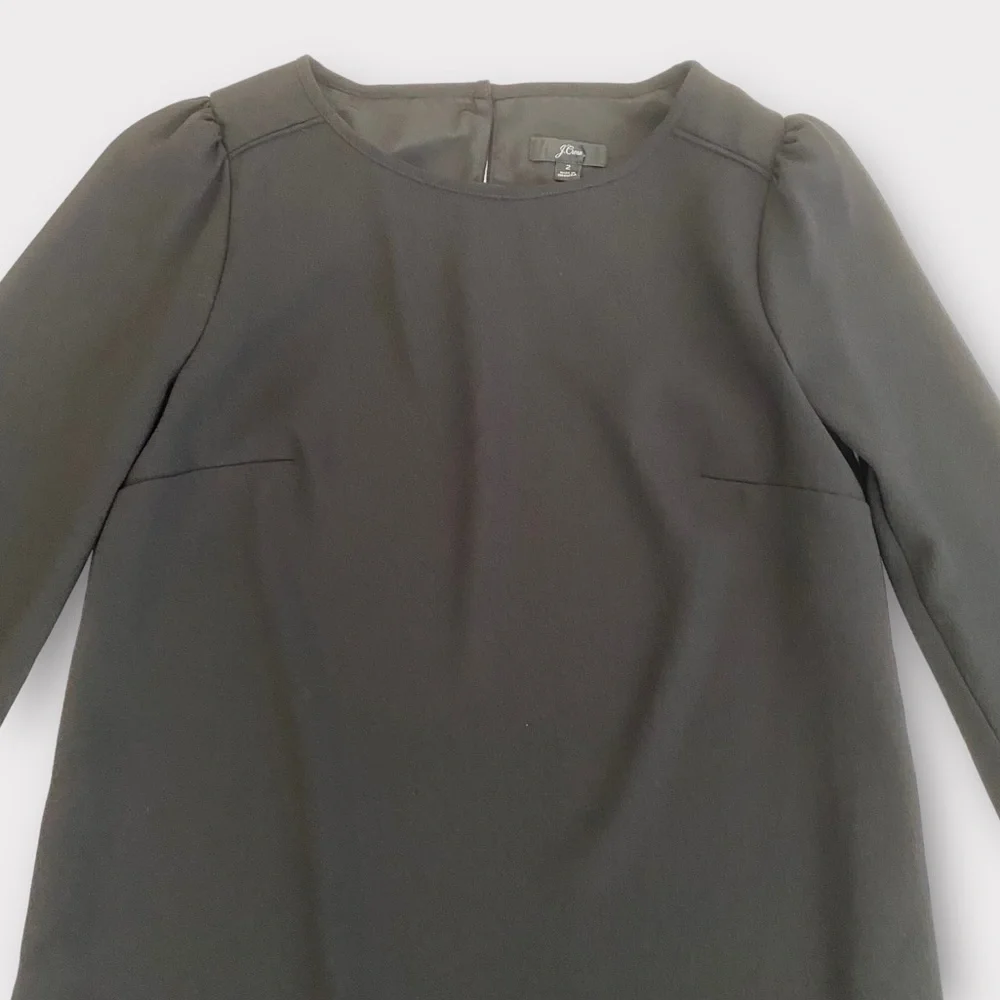 J. Crew Women’s Dress Size 2 Shift Puff Sleeve Minimalist Corpcore Office